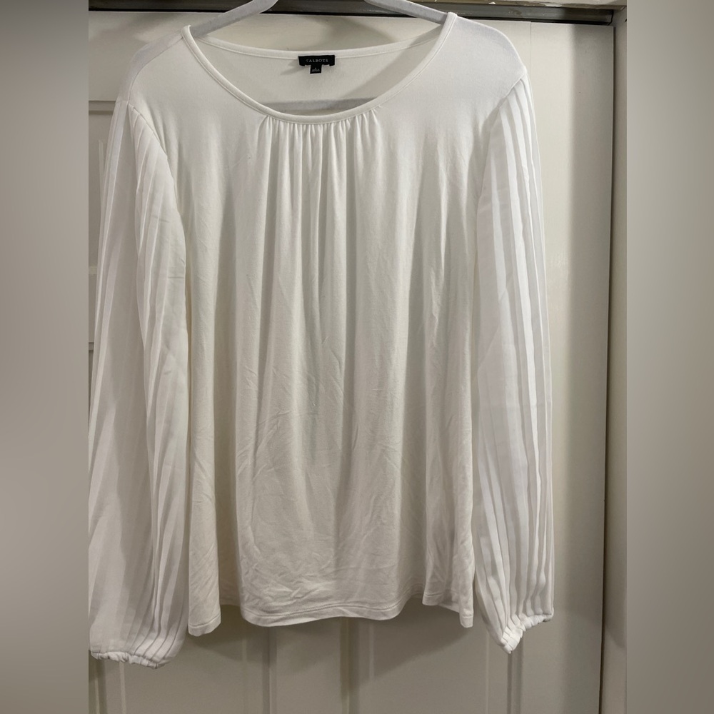 Talbots Elegant White Blouse